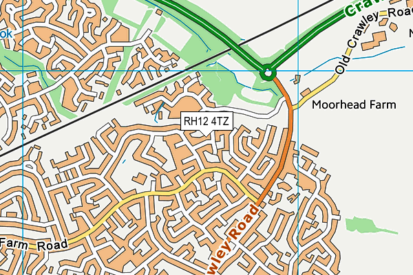 RH12 4TZ map - OS VectorMap District (Ordnance Survey)