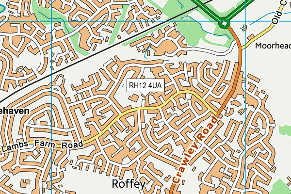 RH12 4UA map - OS VectorMap District (Ordnance Survey)