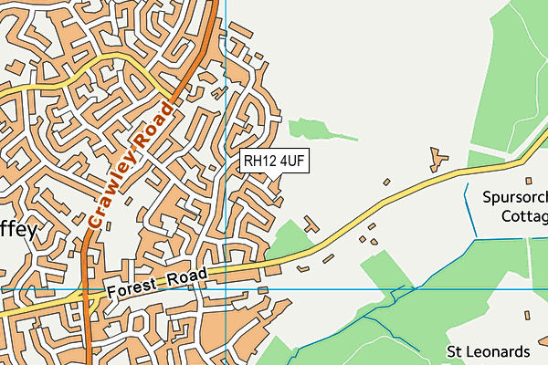 RH12 4UF map - OS VectorMap District (Ordnance Survey)