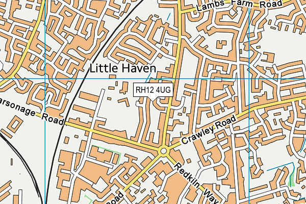 RH12 4UG map - OS VectorMap District (Ordnance Survey)