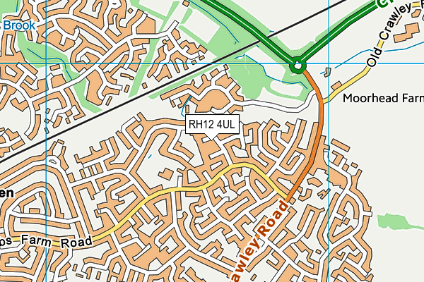 RH12 4UL map - OS VectorMap District (Ordnance Survey)