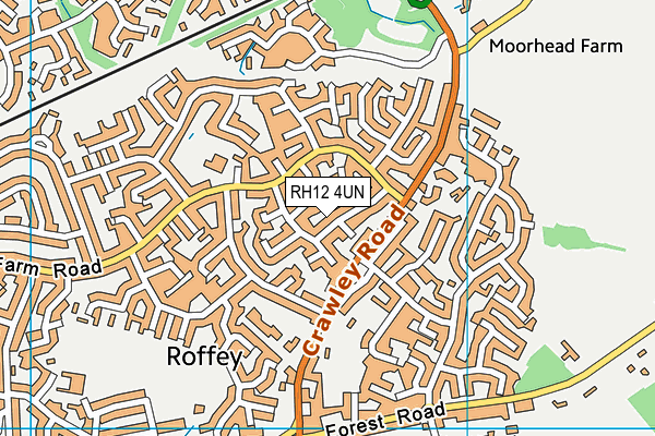 RH12 4UN map - OS VectorMap District (Ordnance Survey)