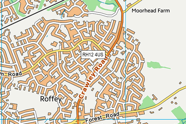 RH12 4US map - OS VectorMap District (Ordnance Survey)