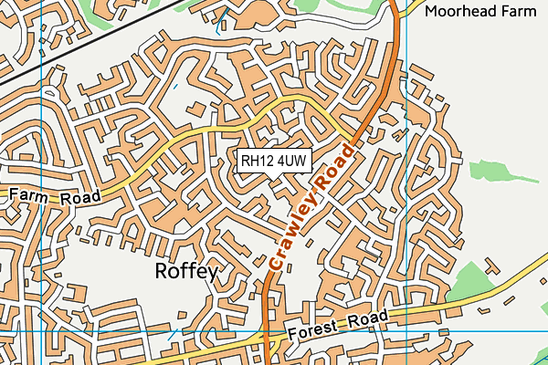 RH12 4UW map - OS VectorMap District (Ordnance Survey)