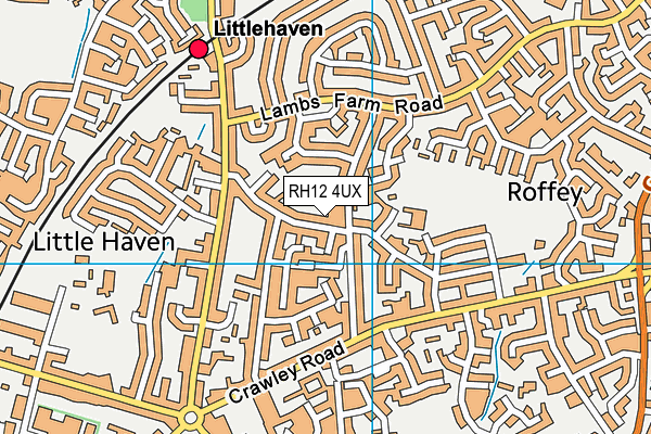 RH12 4UX map - OS VectorMap District (Ordnance Survey)