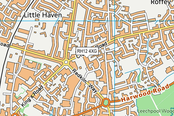 RH12 4XG map - OS VectorMap District (Ordnance Survey)