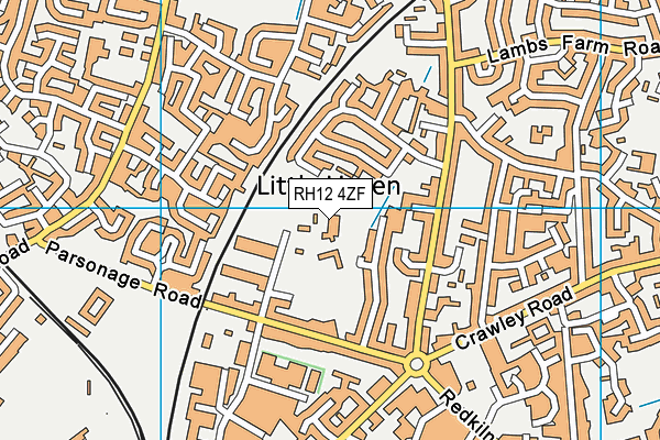 RH12 4ZF map - OS VectorMap District (Ordnance Survey)