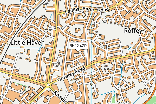 RH12 4ZP map - OS VectorMap District (Ordnance Survey)