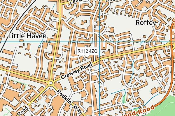 RH12 4ZQ map - OS VectorMap District (Ordnance Survey)