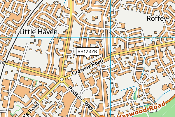 RH12 4ZR map - OS VectorMap District (Ordnance Survey)