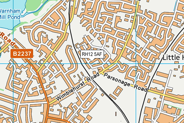 RH12 5AF map - OS VectorMap District (Ordnance Survey)