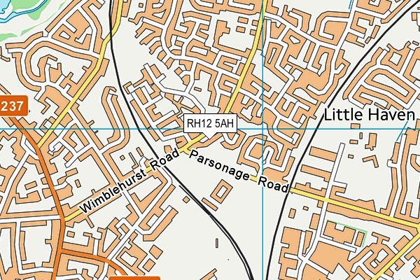 RH12 5AH map - OS VectorMap District (Ordnance Survey)