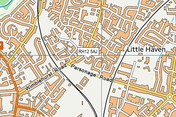 RH12 5AJ map - OS VectorMap District (Ordnance Survey)