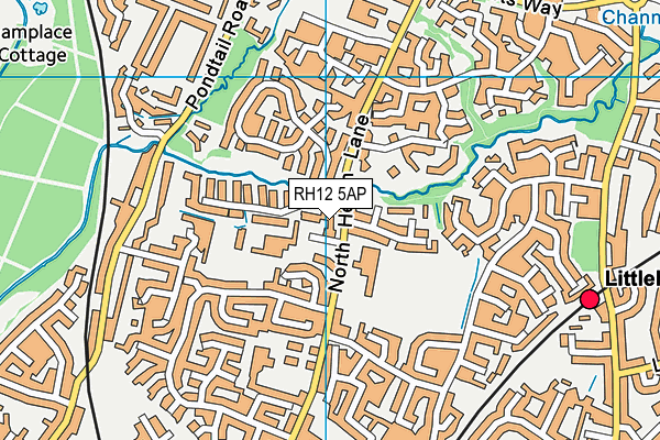 RH12 5AP map - OS VectorMap District (Ordnance Survey)