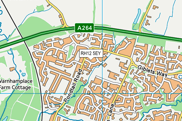 RH12 5EY map - OS VectorMap District (Ordnance Survey)