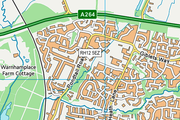 RH12 5EZ map - OS VectorMap District (Ordnance Survey)
