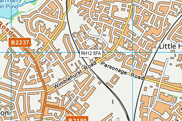 RH12 5FA map - OS VectorMap District (Ordnance Survey)
