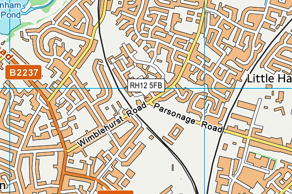 RH12 5FB map - OS VectorMap District (Ordnance Survey)