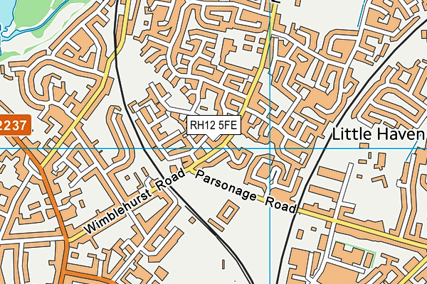 RH12 5FE map - OS VectorMap District (Ordnance Survey)