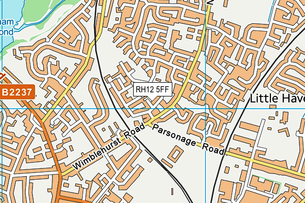 RH12 5FF map - OS VectorMap District (Ordnance Survey)