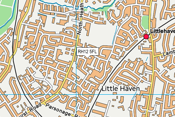 RH12 5FL map - OS VectorMap District (Ordnance Survey)