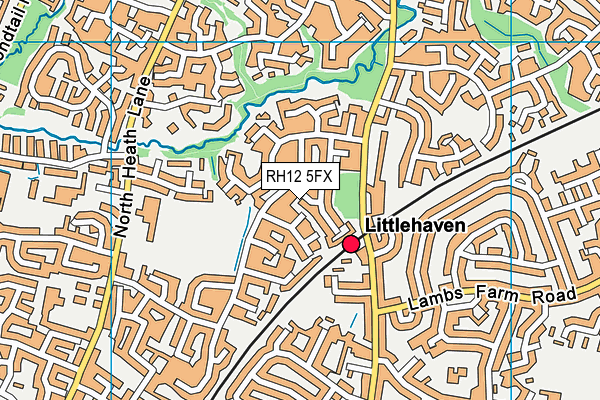 RH12 5FX map - OS VectorMap District (Ordnance Survey)