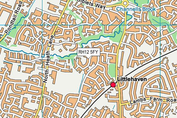 RH12 5FY map - OS VectorMap District (Ordnance Survey)