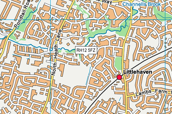 RH12 5FZ map - OS VectorMap District (Ordnance Survey)