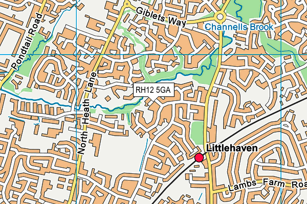 RH12 5GA map - OS VectorMap District (Ordnance Survey)