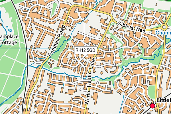 RH12 5GD map - OS VectorMap District (Ordnance Survey)