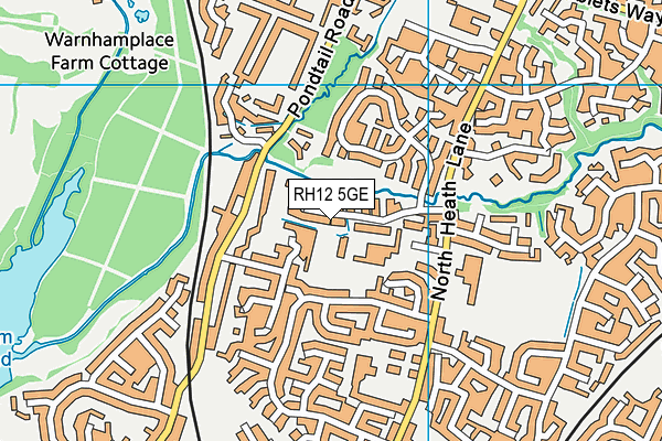 RH12 5GE map - OS VectorMap District (Ordnance Survey)
