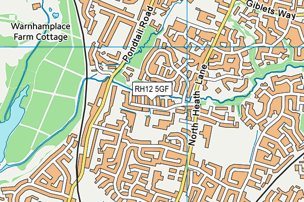 RH12 5GF map - OS VectorMap District (Ordnance Survey)
