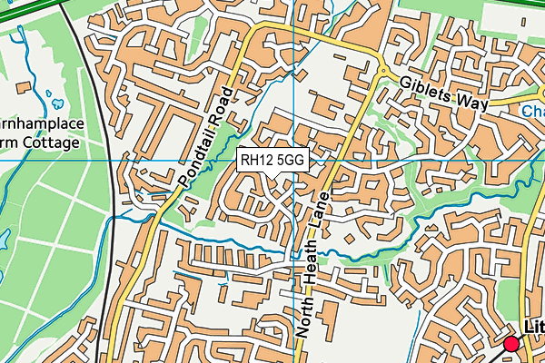 RH12 5GG map - OS VectorMap District (Ordnance Survey)