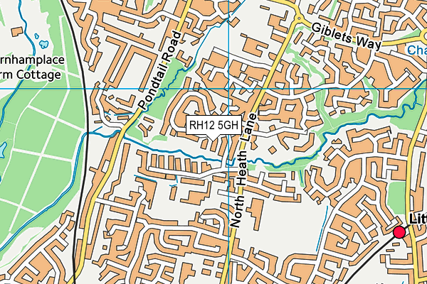 RH12 5GH map - OS VectorMap District (Ordnance Survey)