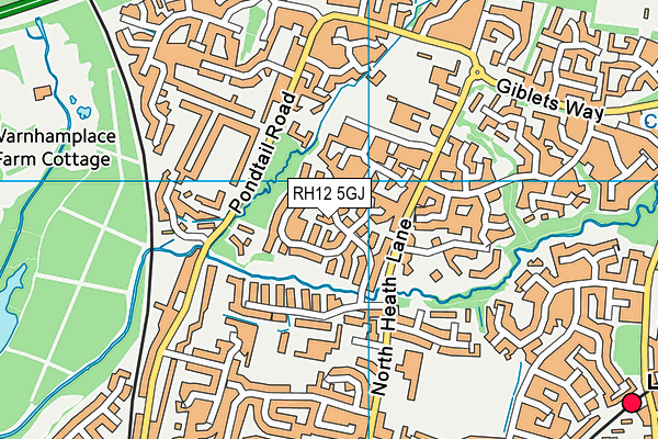 RH12 5GJ map - OS VectorMap District (Ordnance Survey)