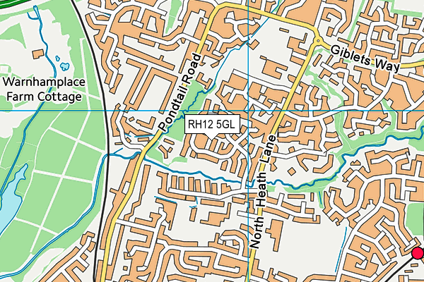 RH12 5GL map - OS VectorMap District (Ordnance Survey)