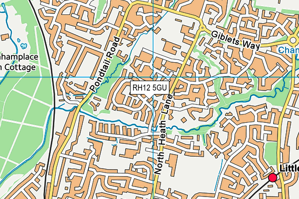 RH12 5GU map - OS VectorMap District (Ordnance Survey)