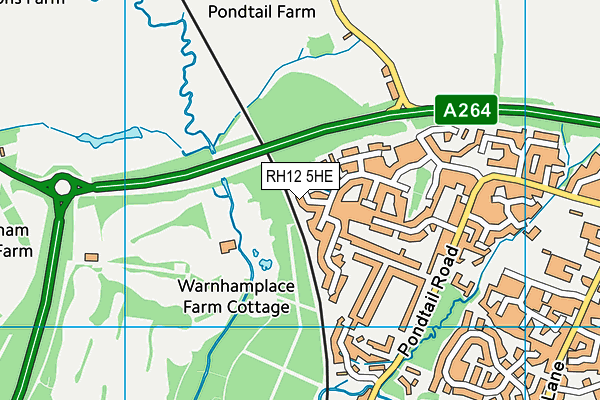 RH12 5HE map - OS VectorMap District (Ordnance Survey)