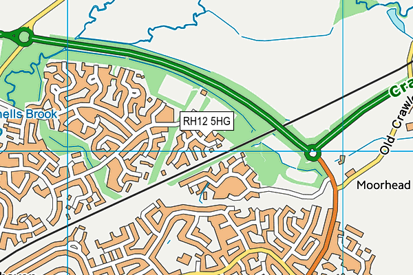 RH12 5HG map - OS VectorMap District (Ordnance Survey)