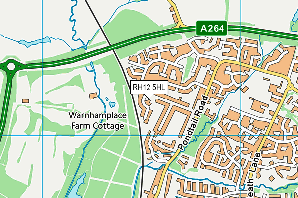 RH12 5HL map - OS VectorMap District (Ordnance Survey)