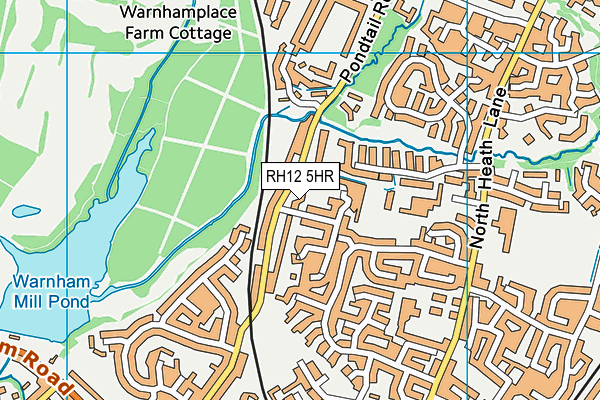 RH12 5HR map - OS VectorMap District (Ordnance Survey)
