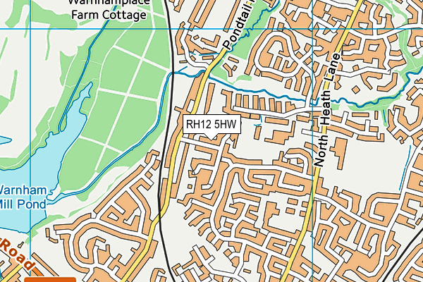 RH12 5HW map - OS VectorMap District (Ordnance Survey)