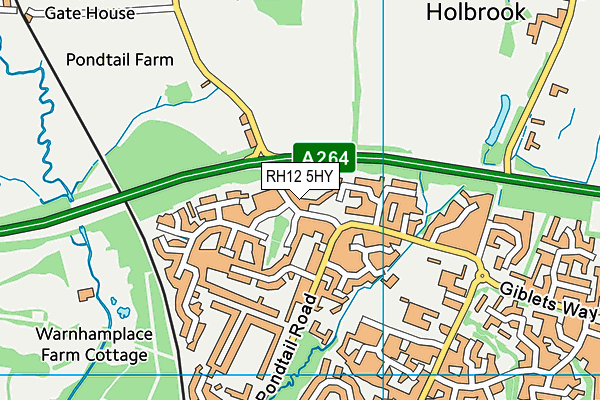 RH12 5HY map - OS VectorMap District (Ordnance Survey)