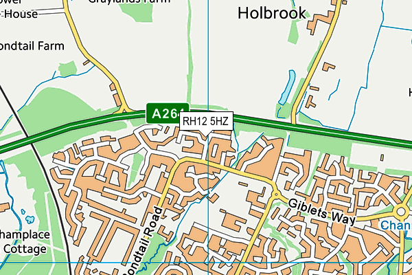 RH12 5HZ map - OS VectorMap District (Ordnance Survey)