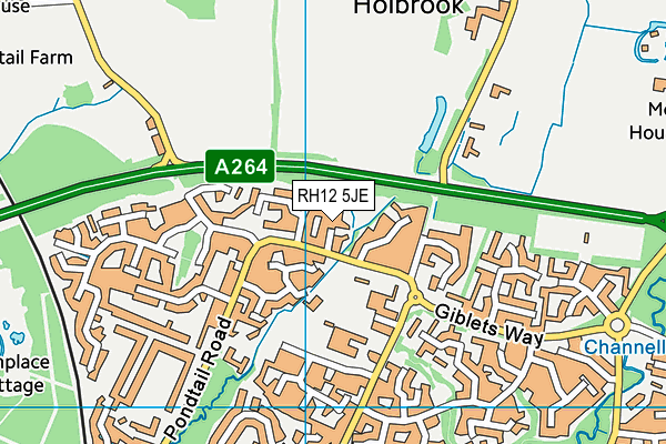 RH12 5JE map - OS VectorMap District (Ordnance Survey)