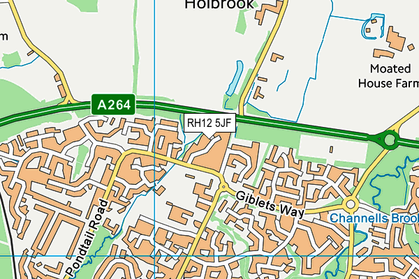 RH12 5JF map - OS VectorMap District (Ordnance Survey)