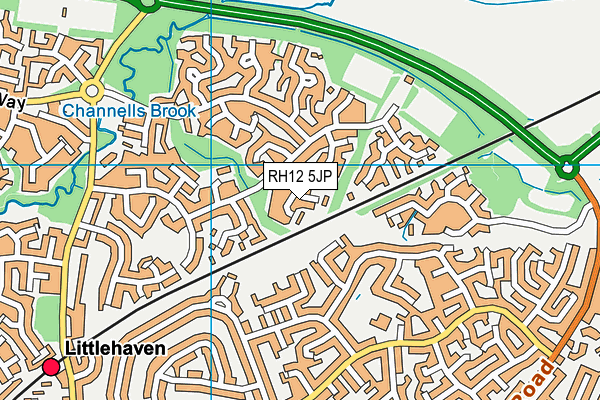 RH12 5JP map - OS VectorMap District (Ordnance Survey)