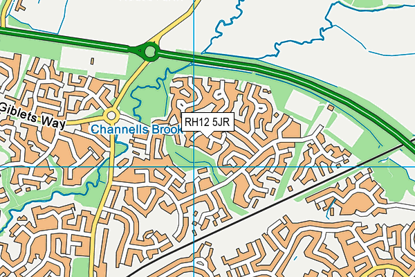 RH12 5JR map - OS VectorMap District (Ordnance Survey)