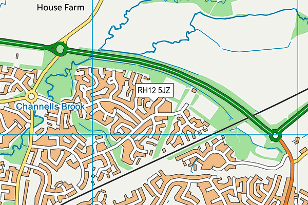 RH12 5JZ map - OS VectorMap District (Ordnance Survey)