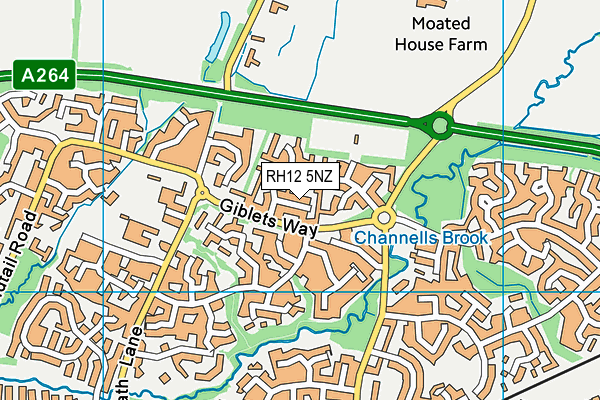 RH12 5NZ map - OS VectorMap District (Ordnance Survey)